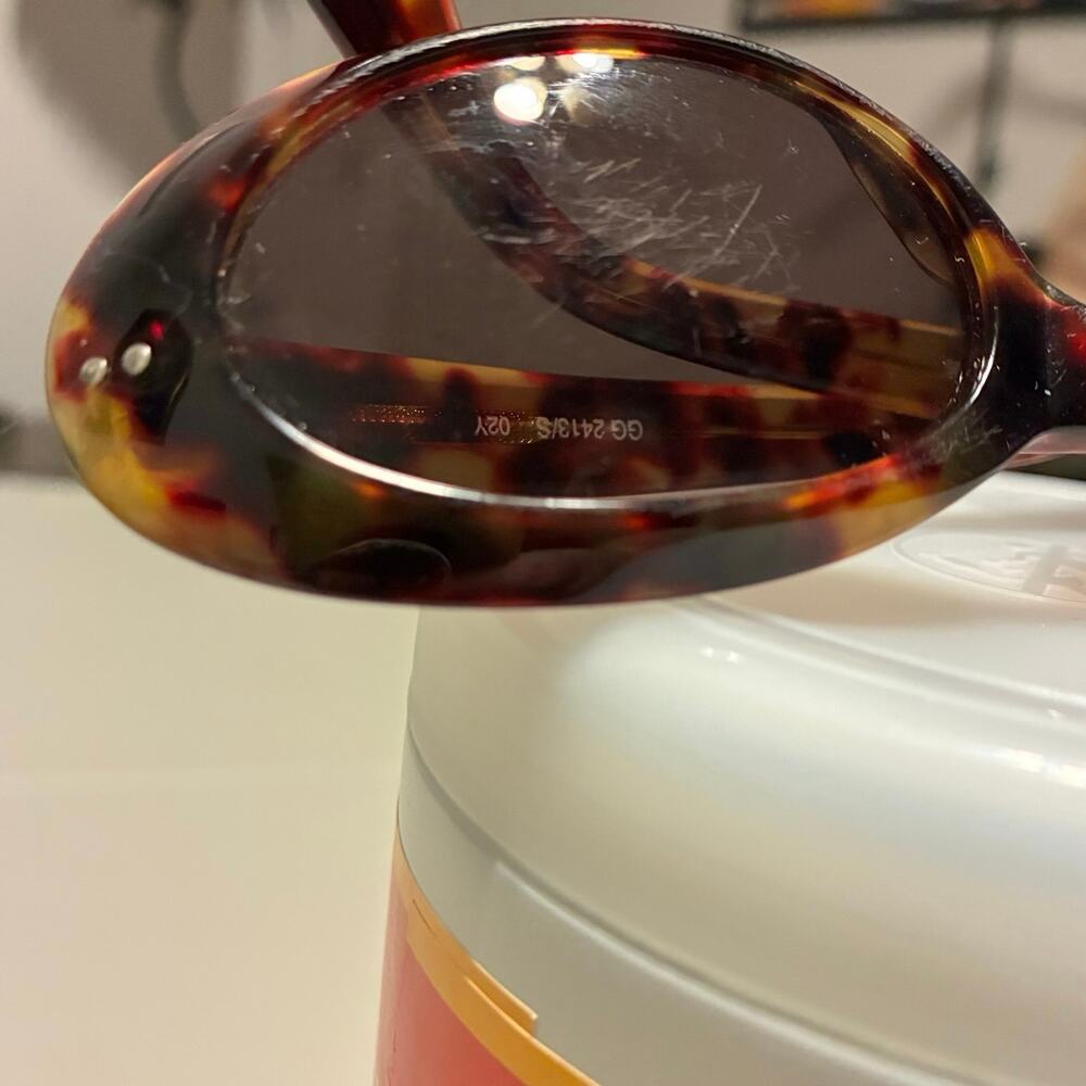 Vintage Gucci GG 2413/S 02Y Oval Tortoise Sunglasses Brown Made In Italy READ - Picture 11 of 16